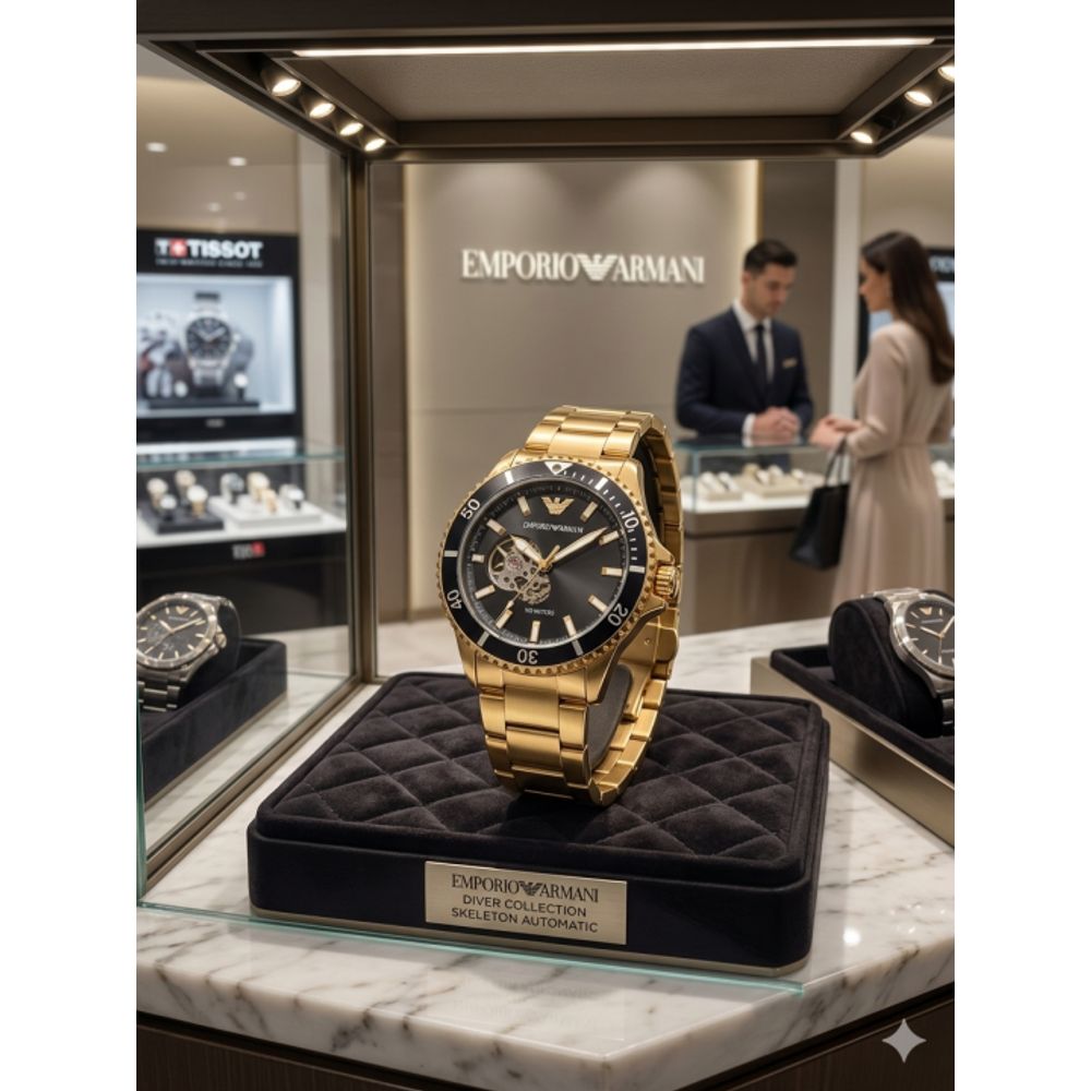Emporio Arma_i Automatic back open Gold black 117