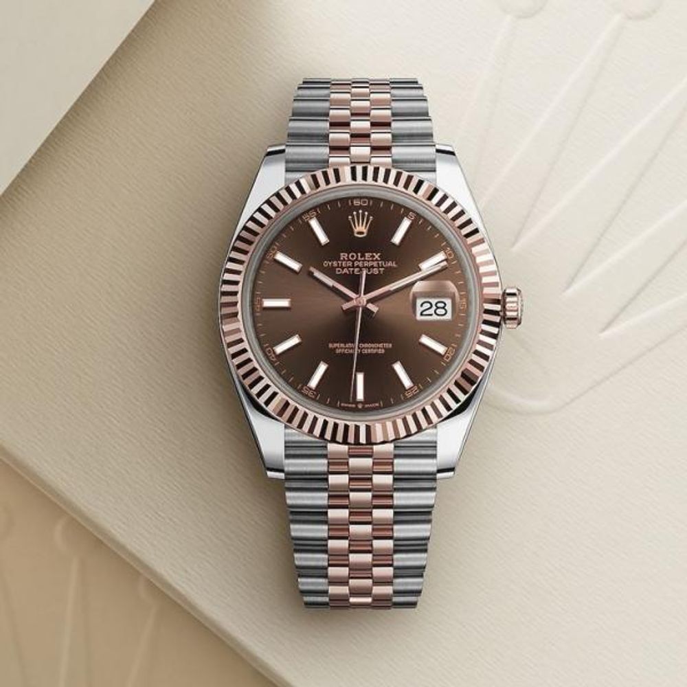 Rollex Oyster perpetual Date just Automatic Copper brown 485