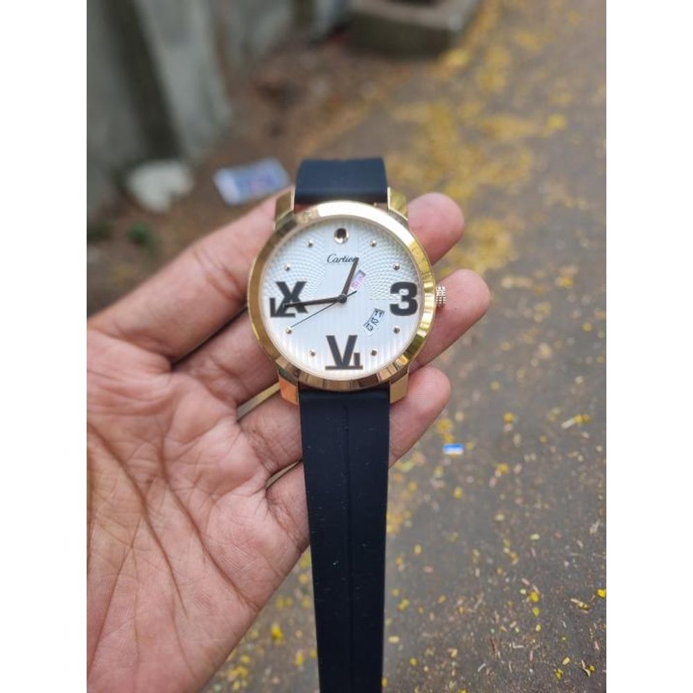 Cartiar Quartz DayDate Black Gold White AT426