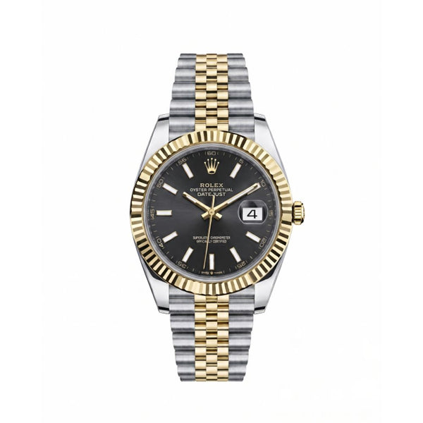 Rolee_x Oyster Perpetual Date Just Two Tone Gold Black Dial