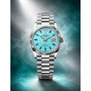 ROLEX DAY DATE 36 TURQUOISE WITH BLUE BAGUETTE HOUR MARKERS