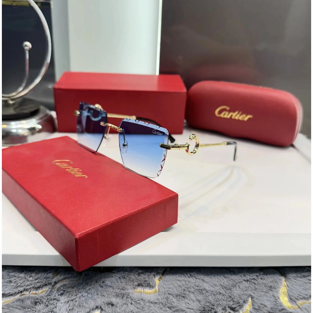 Cartie r Gold Blue Jaguar Premium Shades 8037