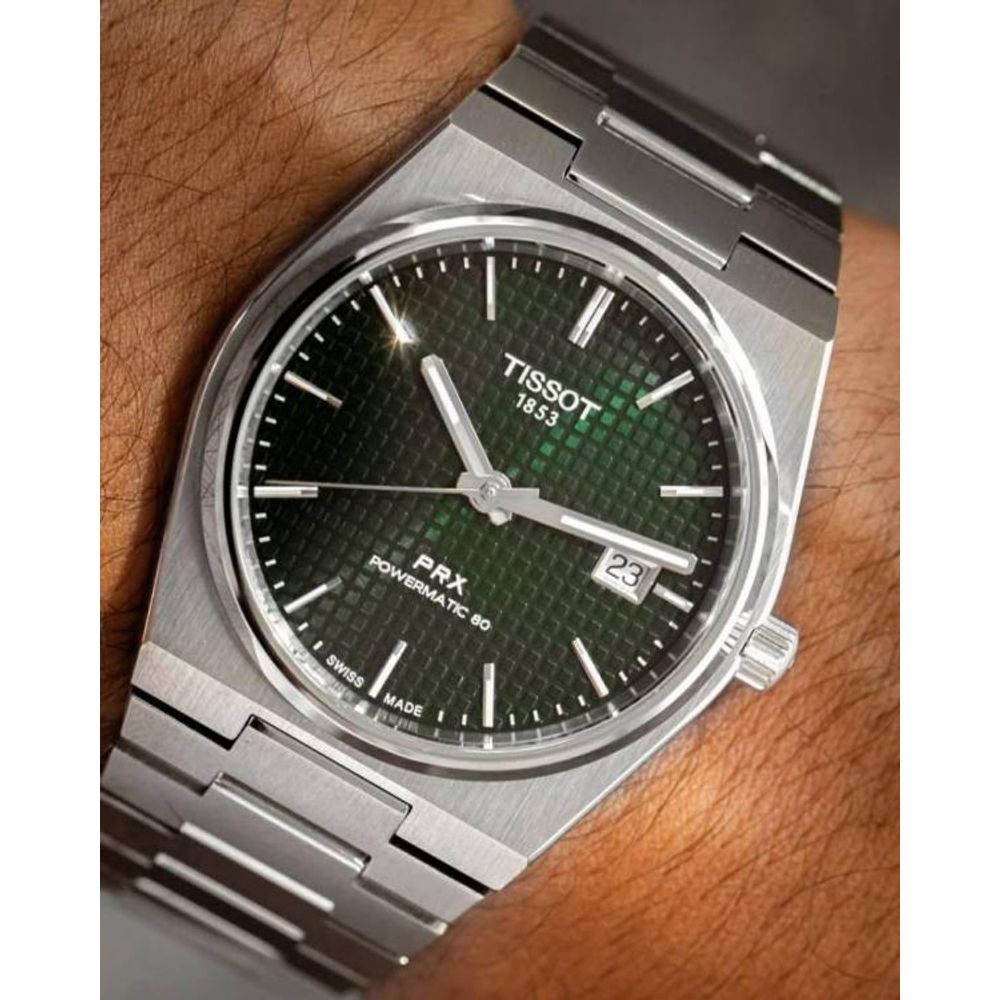 Tissoo_t 1853 Prx Automatic Top Quality Silver-Green