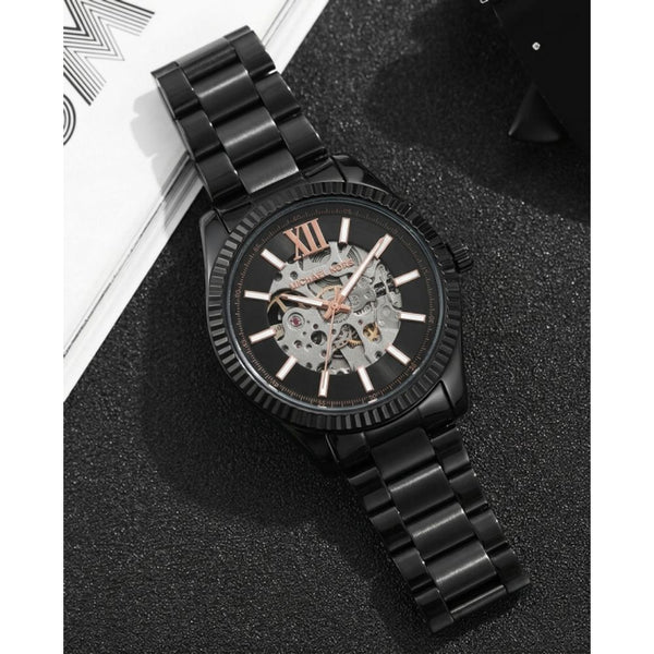 Michael_l Kors Lexington Automatic Skeleton Black