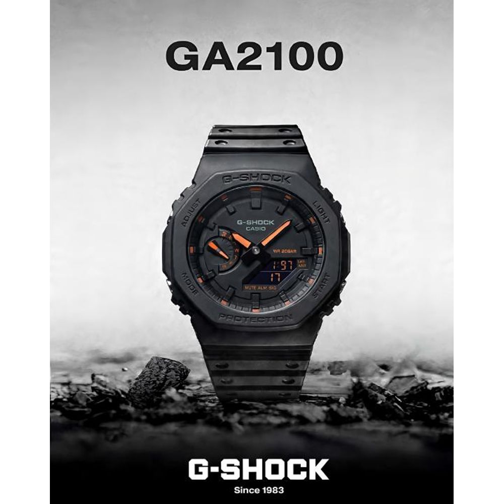 Casio g shock ga2100 black and orange