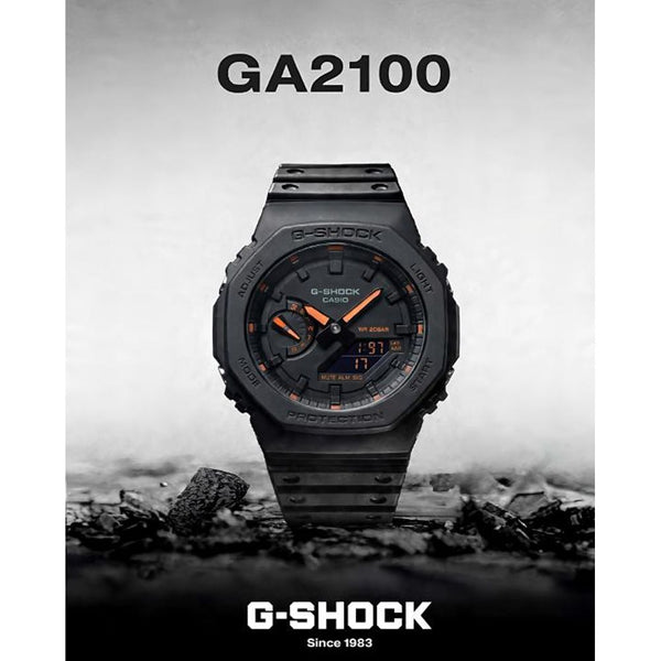 Casio g shock ga2100 black and orange