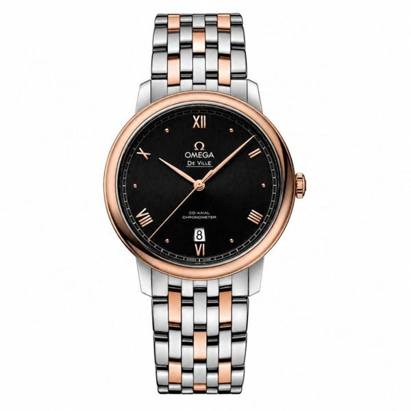 Omegga De Ville Prestige Co-Axial Chronometer Two Tone Copper Roman Numerals Black Dial  (161)
