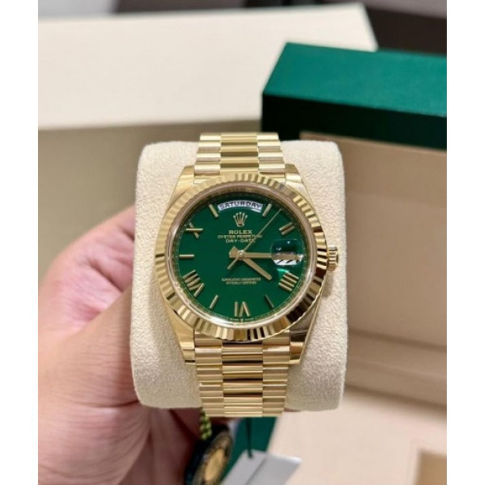 Rollex Day Date gold green