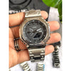 CASIO GSHOCK B2100 METAL SILVER BLACK DIAL AT308