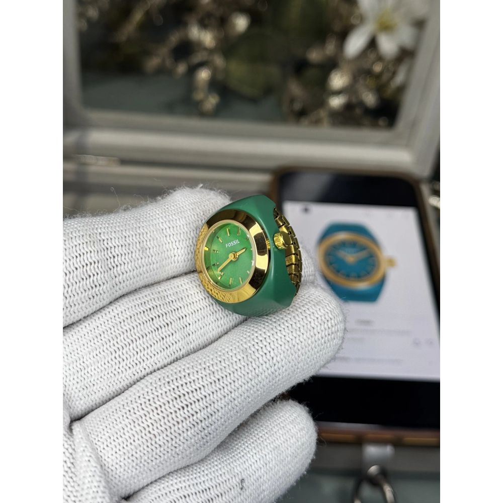 Fossi l Gold Green Ring Premium Ladies Watch