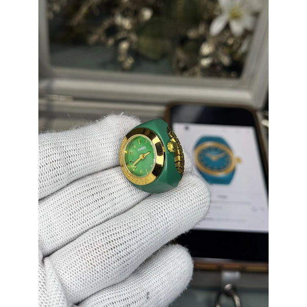 Fossi l Gold Green Ring Premium Ladies Watch