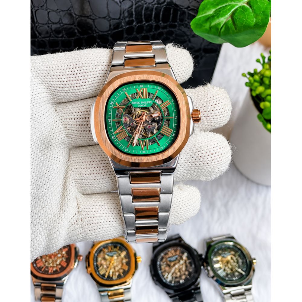 Patek Phillippe Automatic Copper Two Tone Green Dial AT446