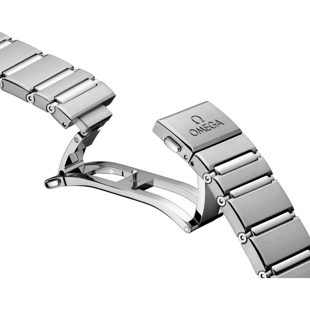 Omegha Constellation 41 mm Meteorite Watch silver blue design