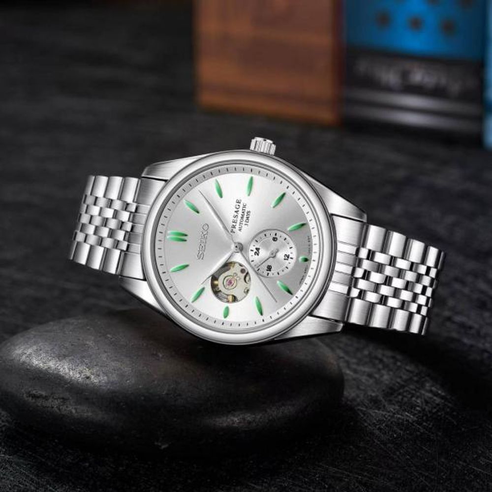 Seiko presage SPB471 Automatic silver gray green