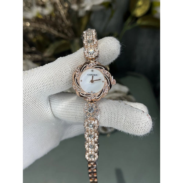 Cartie r Rose Gold Diamond Premium Ladies Watch