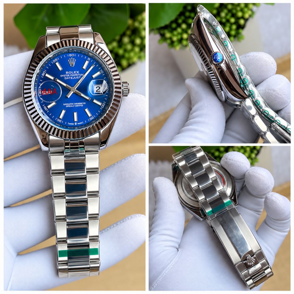 Rollex DateJust Automatic Premium FST Oyster Silver Blue Dial AT468