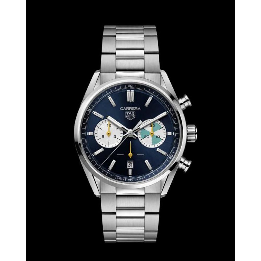 TAG Heuuer Carrera Chronograph silver blue