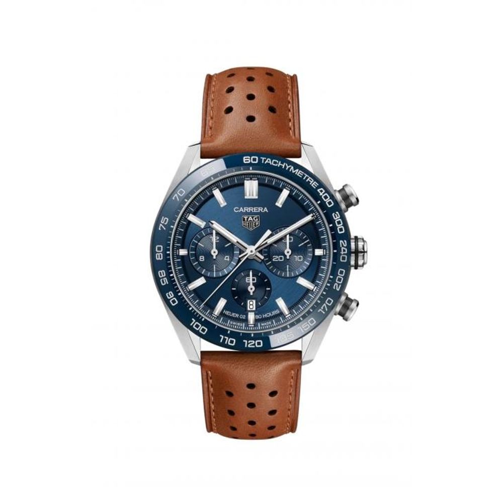TAG Heuuer Carrera Chronograph brown and blue