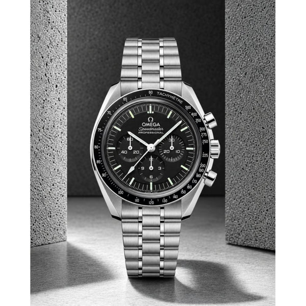 Omegha Speedmaster Moonwatch Professional silver Black Black Chronograp