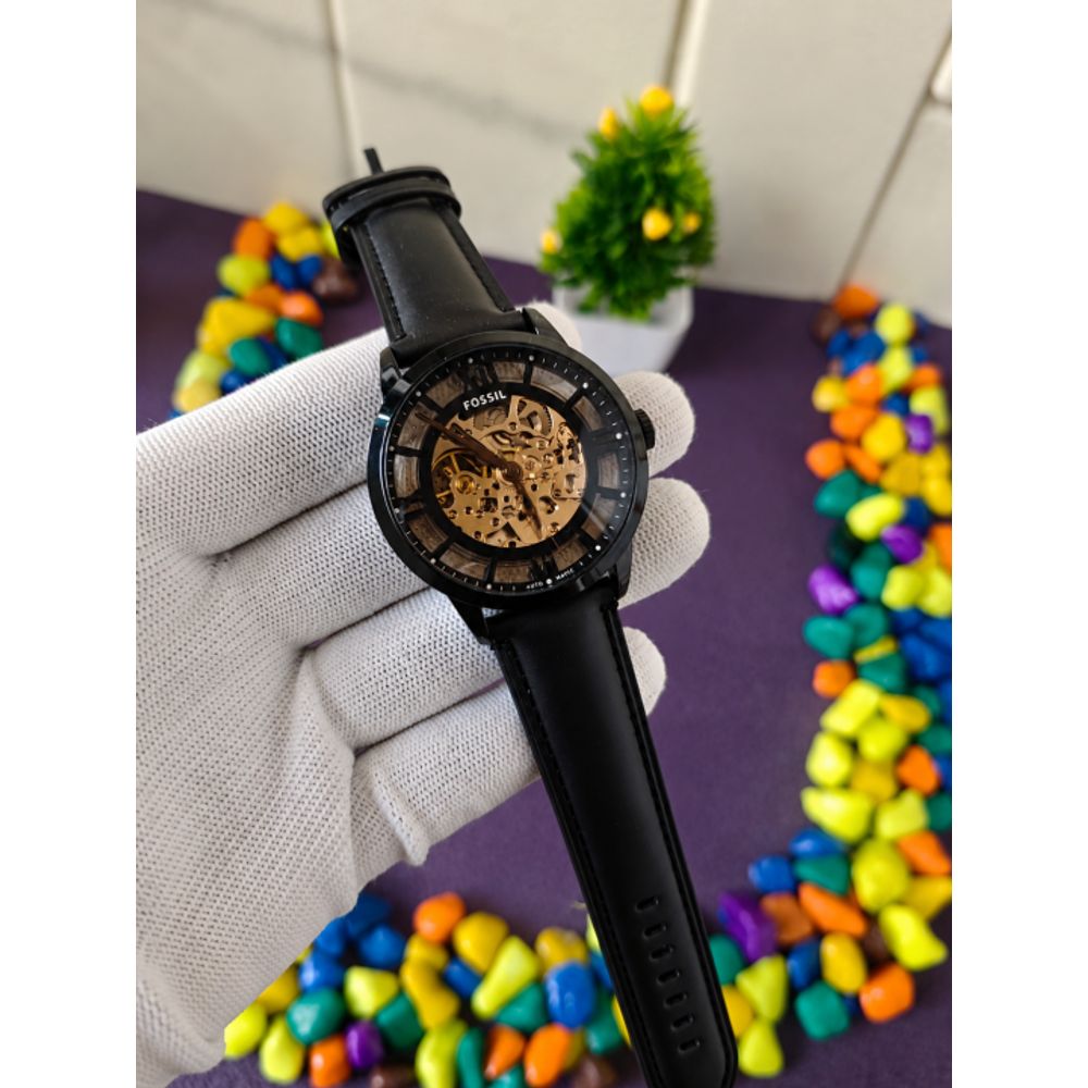 FOSIL TOWNSMAN B AUTOMATIC FULL_BLACK LEATHER BELT AT165