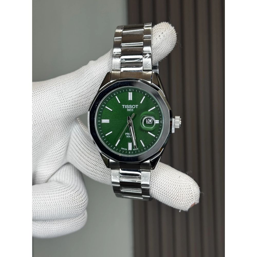 Tisso t Prc100 Silver Green Premium Watch