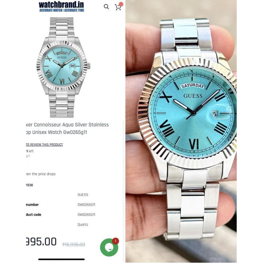 Gues s Day Date Men Silver Tiffany