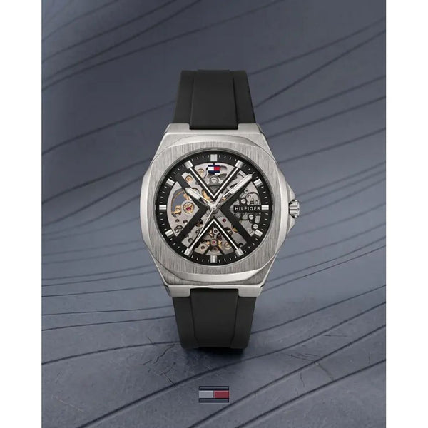 Tommmy Hilfige_r Skeleton Automatic Black