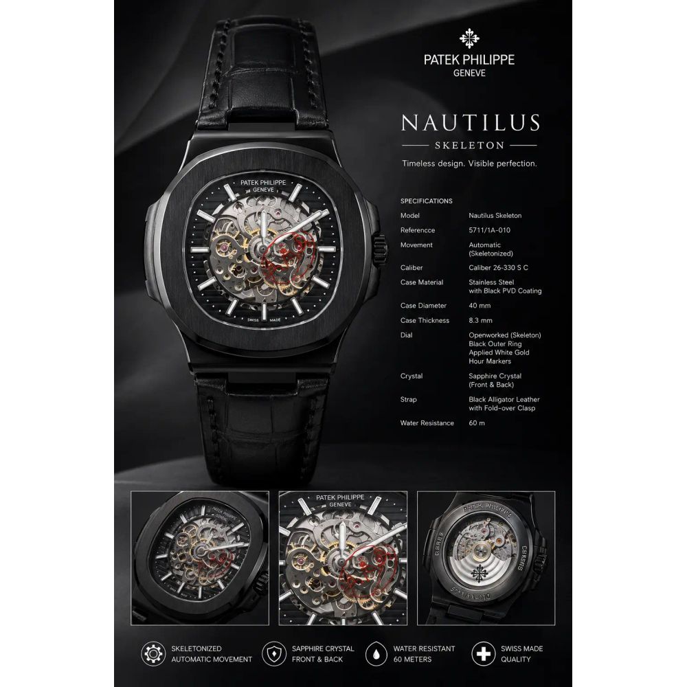 Pate k Phillipe Nautilus Leather Automatic