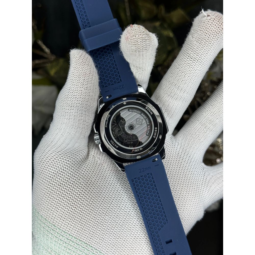 Patek Philippe Silver Blue Premium Automatic Watch