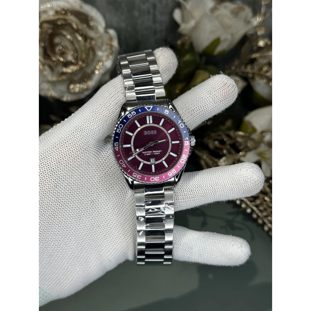 Hugo Boss Runner Red Dial Premium Quartz Watch