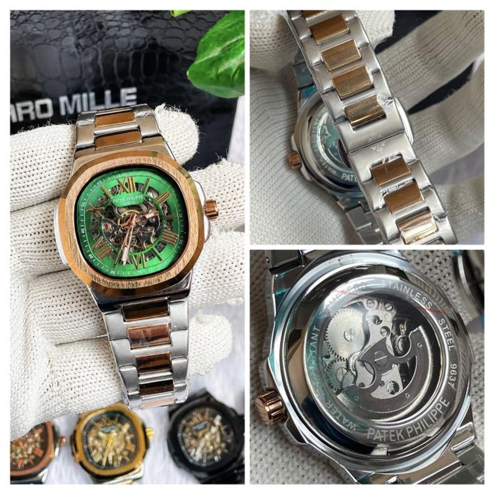 Patek Phillippe Automatic Copper Two Tone Green Dial AT446