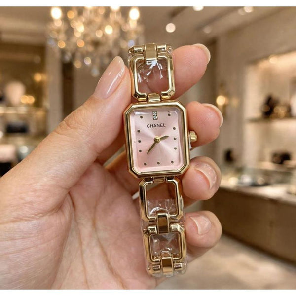 CHENNEL ICONIC GOLD-PINK WATCH FOR HER 1080