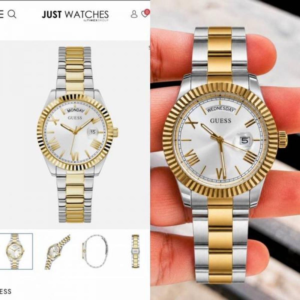 Gues s Day Date Men Dual tone Gold White