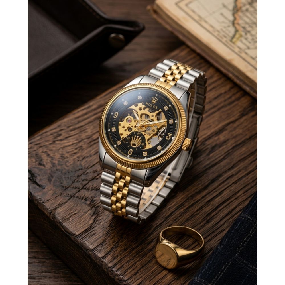 Rolee_x Mechanical Automatic Two Tone Black Dial