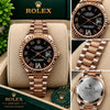 Roleex Women Oyster Perpetual Date Just Rosegold Black