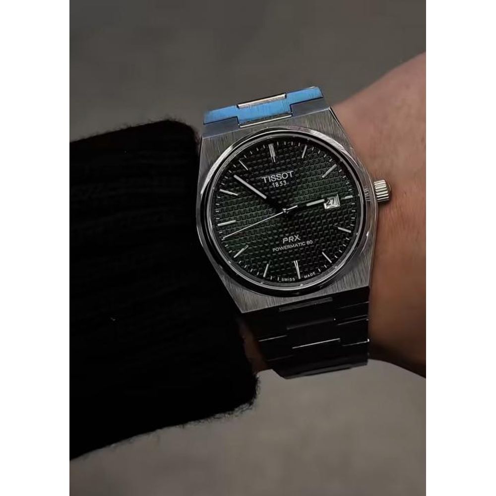 Tissort Prx 1853 Silver Green Checks Dial