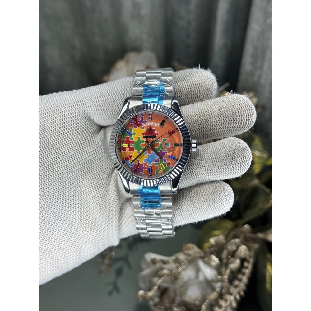Role x Day-Date Jigsaw Puzzle Premium Quartz Watch