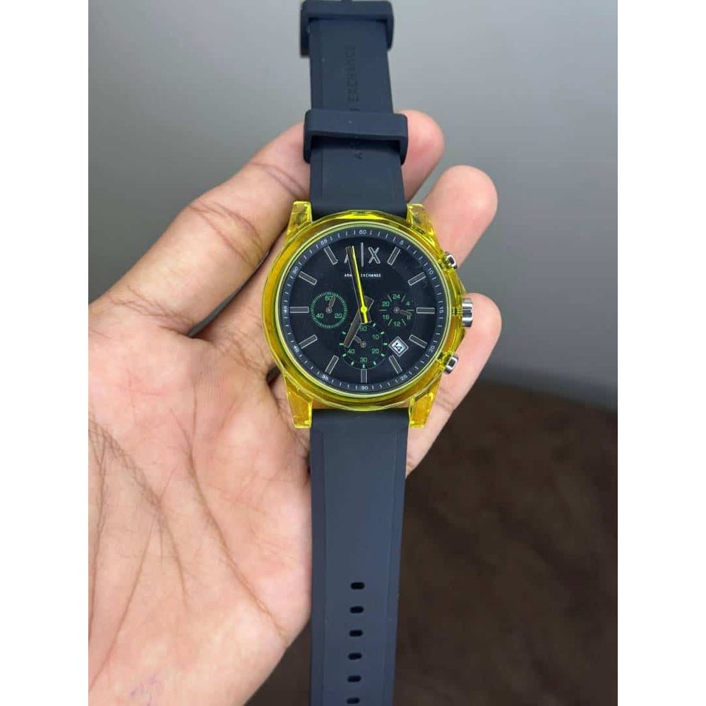 Arman i Exchang e Black-Neon Chronograph Premium Watch
