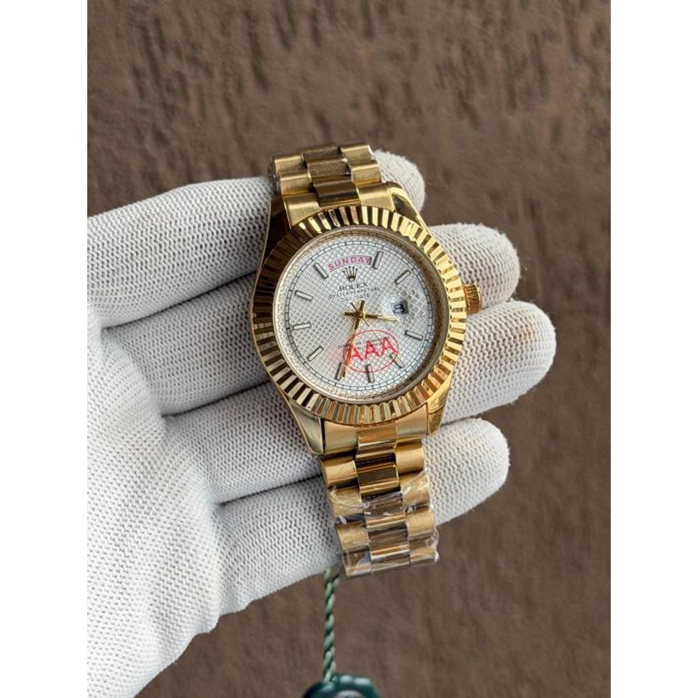 ROLLEX DAYDATE GOLD WHITE DIAL AT299
