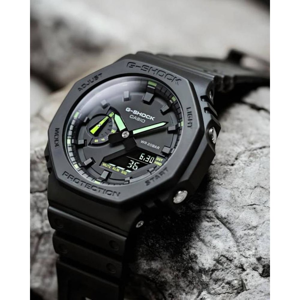 Casio g shock ga2100 black and green
