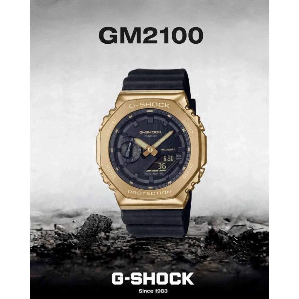 Casio g shock gm2100 black gold