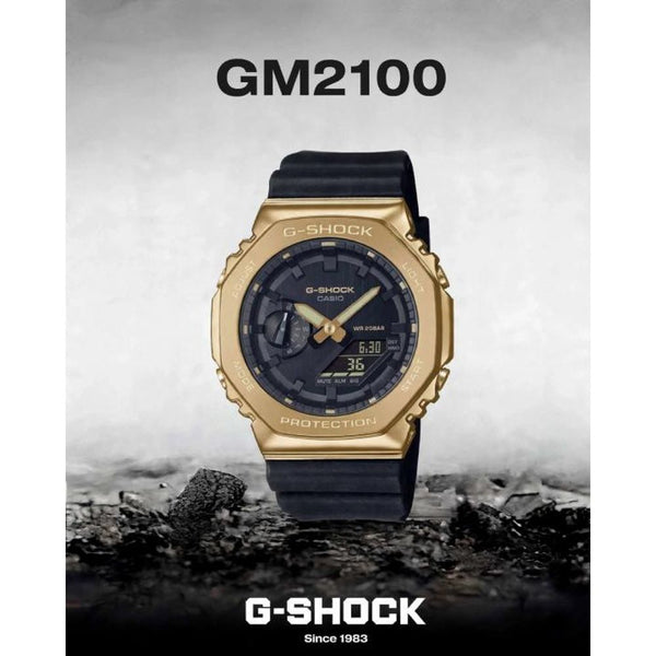 Casio g shock gm2100 black gold