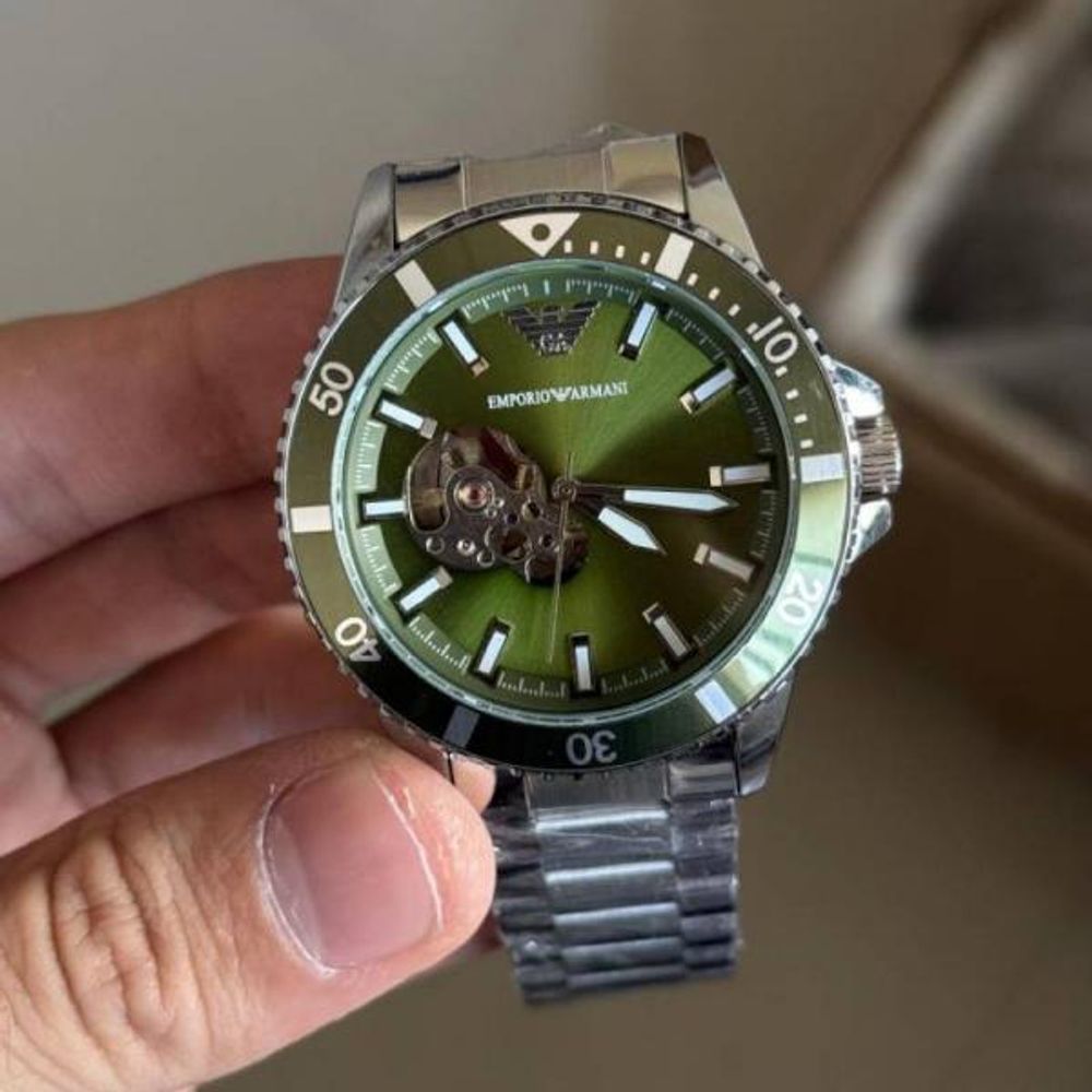 Emporio Arma Automatic Silver Green (Open back)