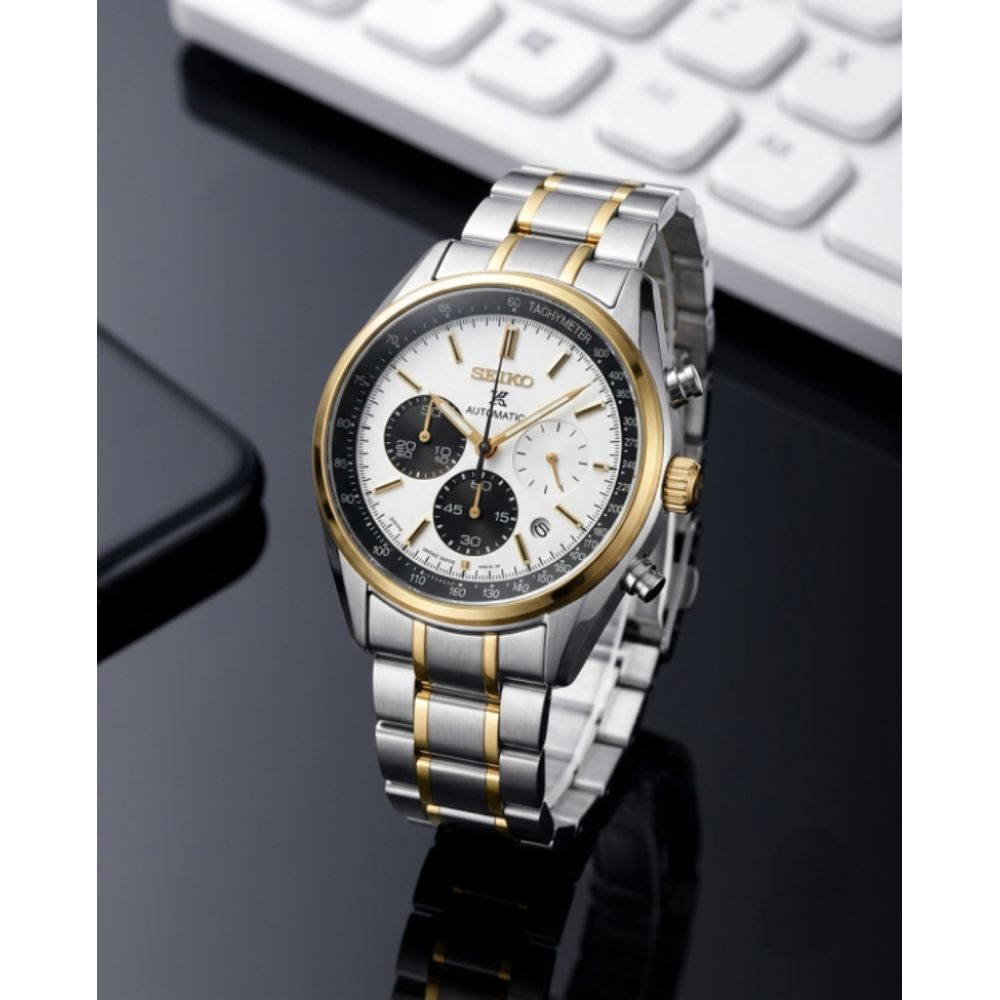SEIKO PROSPEX CHRONOGHRAPH TWO TONE WHITE DIAL AT461