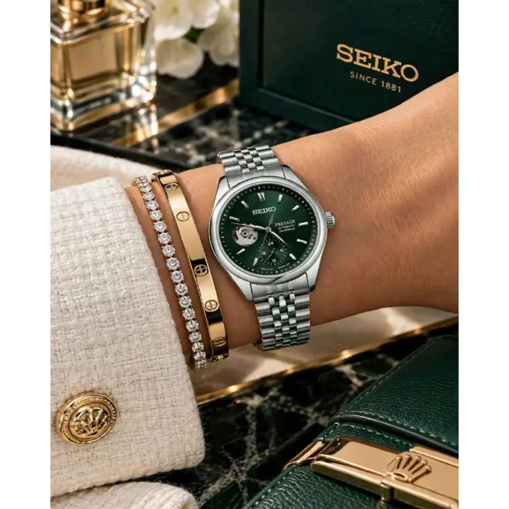 Seiko Presage Classic Series SPB527J1 ledies silver green