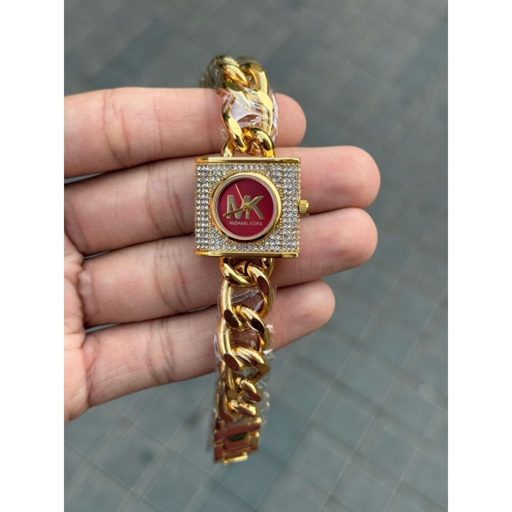 Michael kor s Chain Lock Women s Gold Red