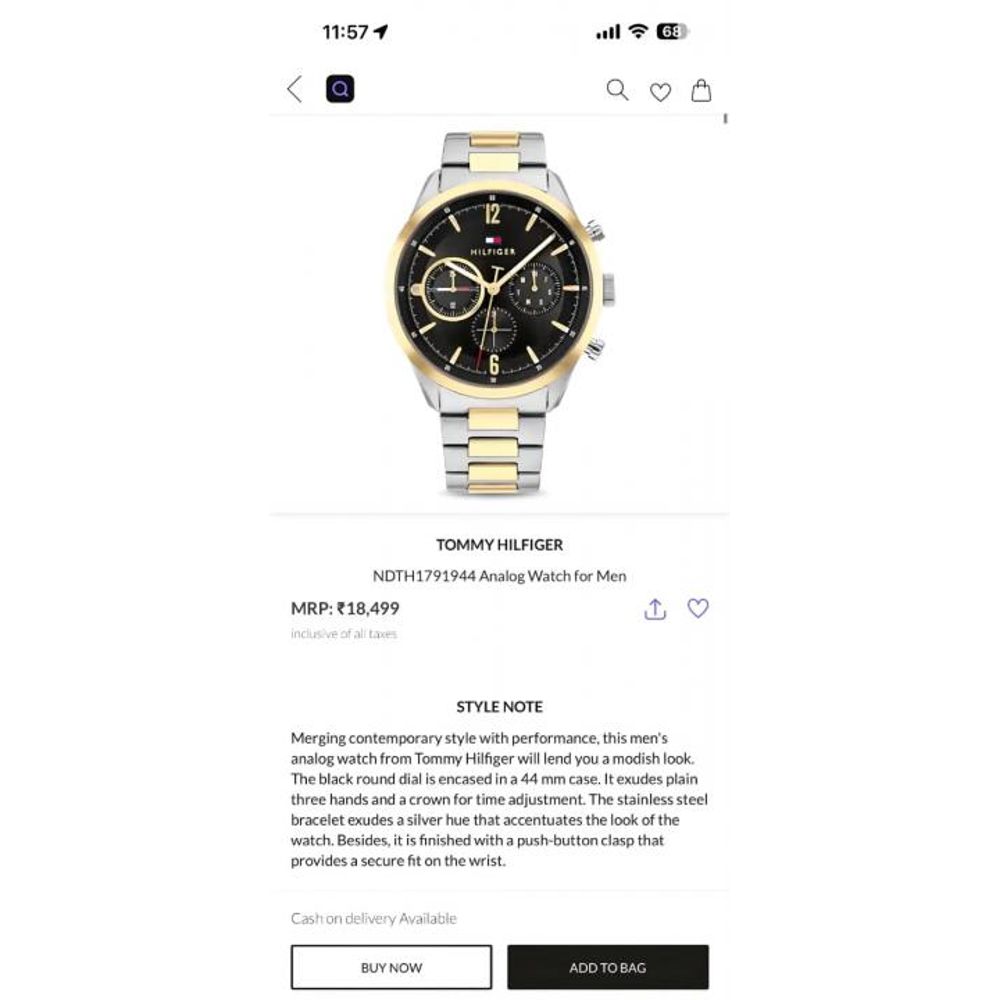 TOMMY HILFIGAR EVAN CHRONOGRAPH STORE ARTICLE 594