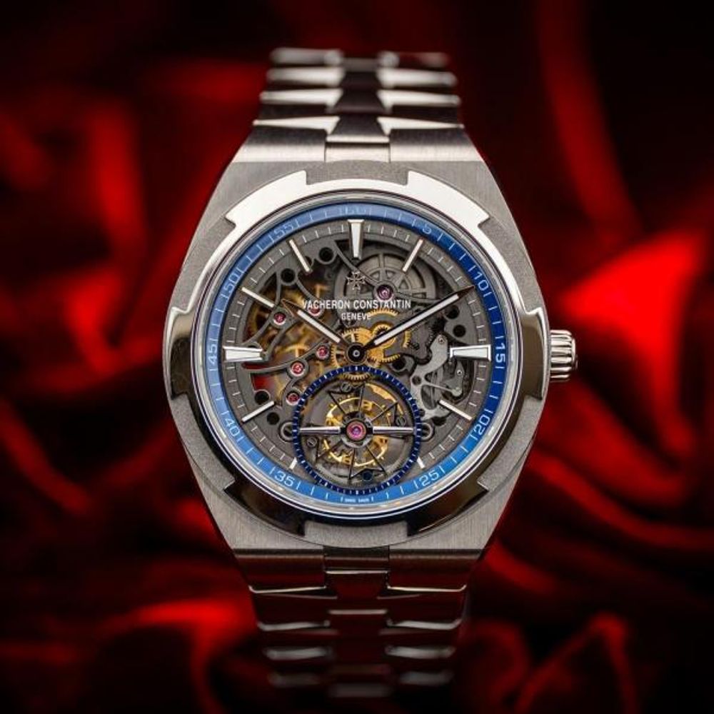 Vacheron Constentin Overseas Tourbillon Skeleton silver blue