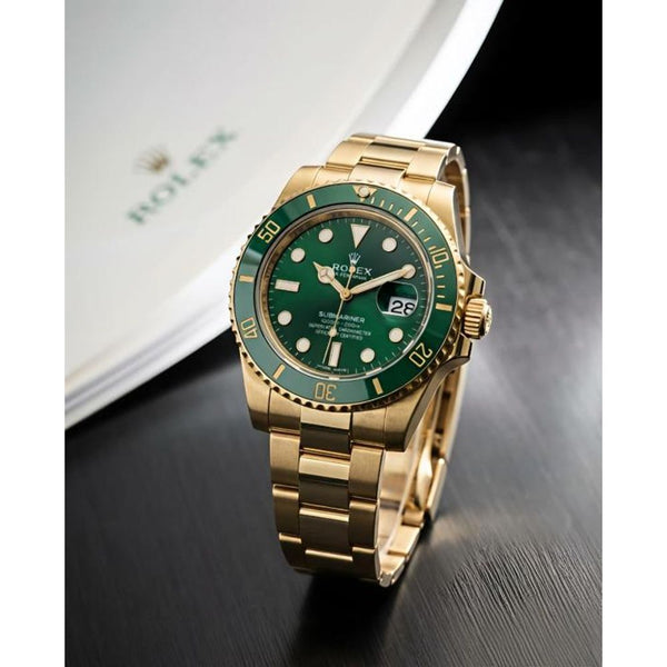 Rolee_x Oyster Perpetual Submarine Gold-Green