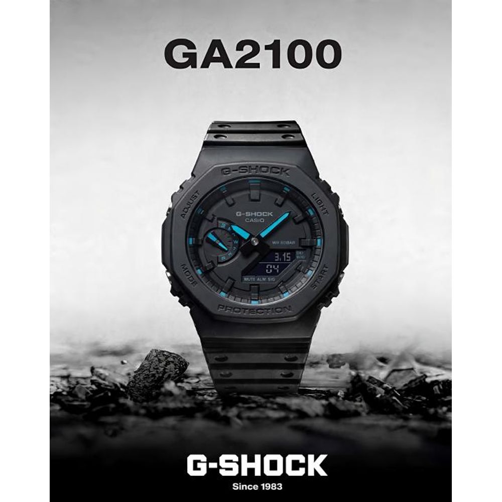 Casio g shock ga2100 black and blue